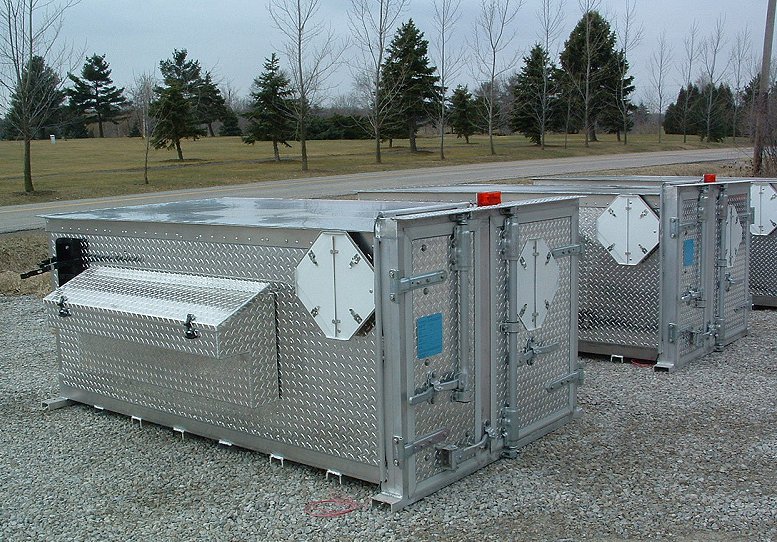 Slide-In units for shipping hazardous materials